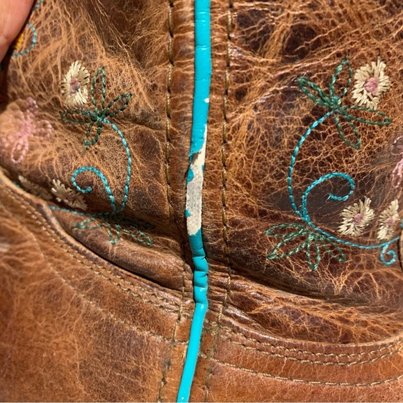 Smoky Mountain Floralie Embroidered Western Cowgirl Boots Size 2 Squared Toe - Picture 5 of 9